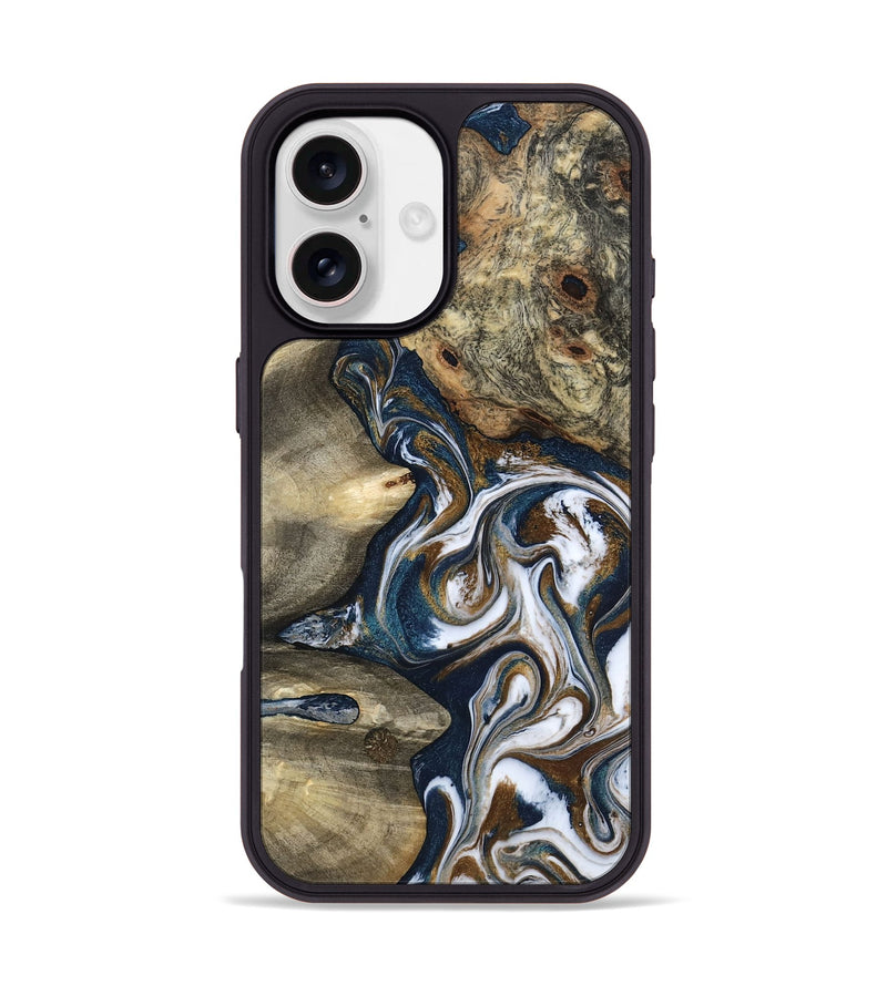 iPhone 17 Wood Phone Case - Petra (Teal & Gold, 801462)