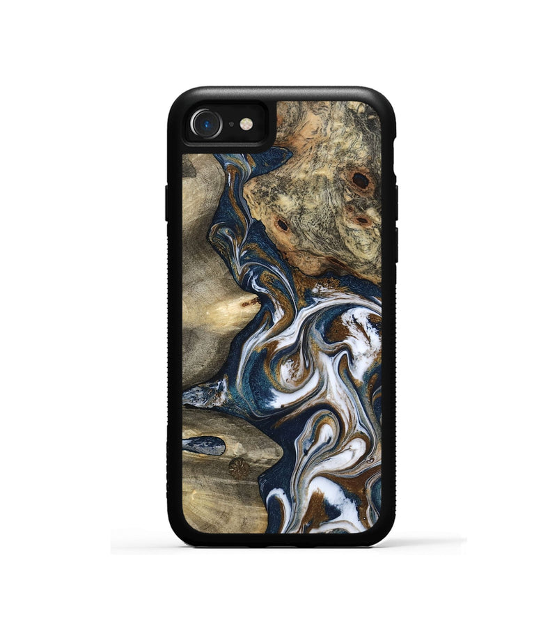 iPhone SE Wood Phone Case - Petra (Teal & Gold, 801462)