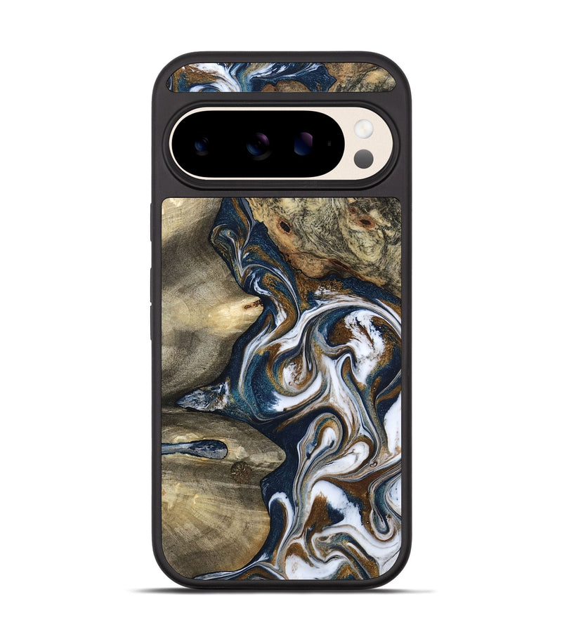 Pixel 10 Wood Phone Case - Petra (Teal & Gold, 801462)