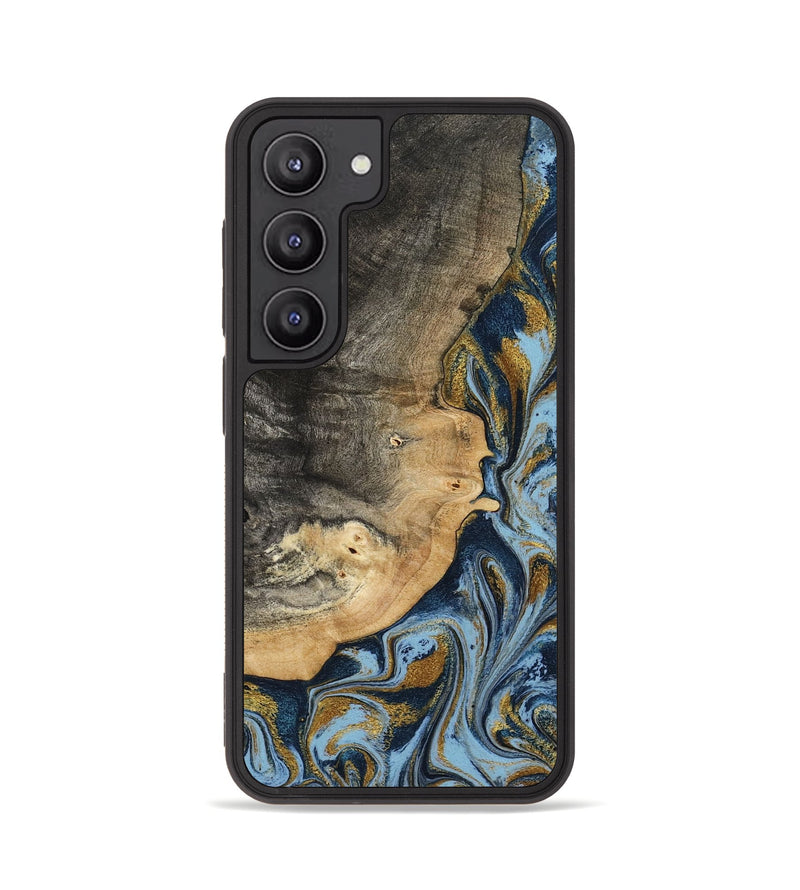 Galaxy S23 Wood Phone Case - Earnest (Teal & Gold, 801463)