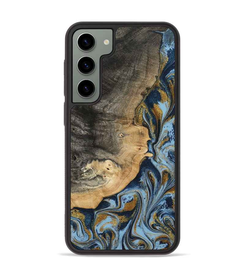 Galaxy S23 Plus Wood Phone Case - Earnest (Teal & Gold, 801463)