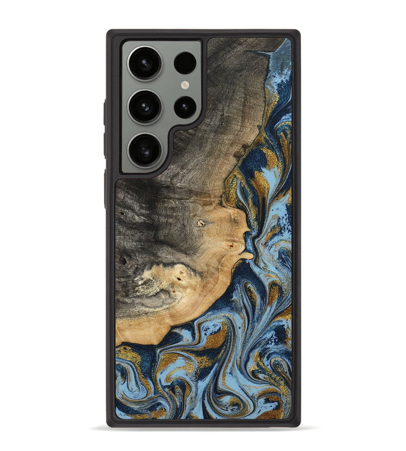Galaxy S23 Ultra Wood Phone Case - Earnest (Teal & Gold, 801463)