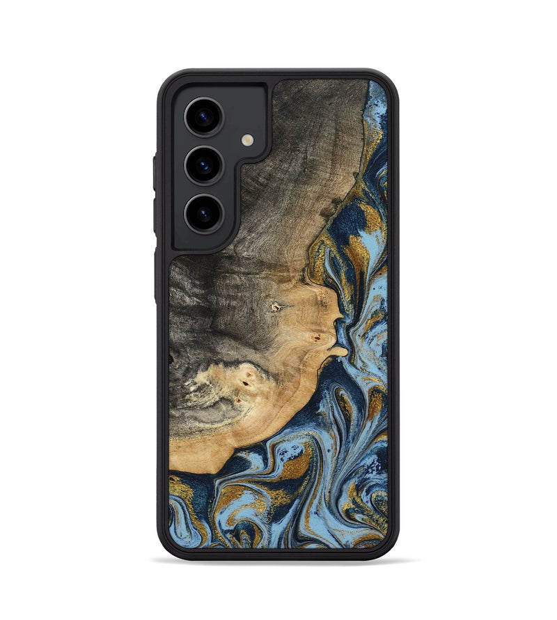 Galaxy S24 Wood Phone Case - Earnest (Teal & Gold, 801463)