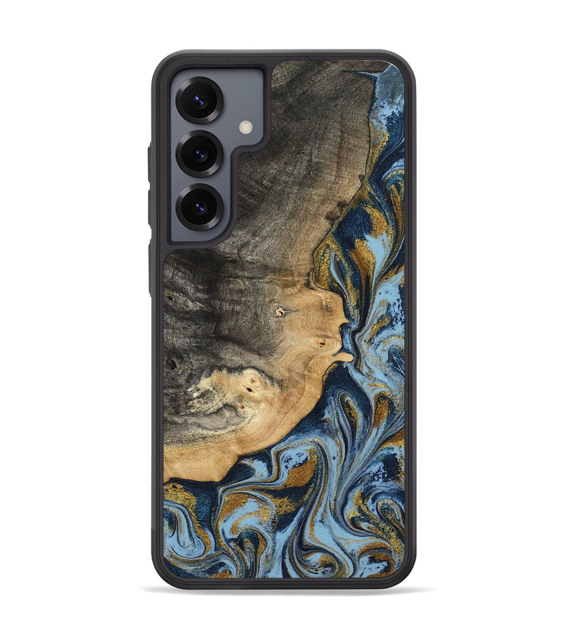 Galaxy S25 Plus Wood Phone Case - Earnest (Teal & Gold, 801463)