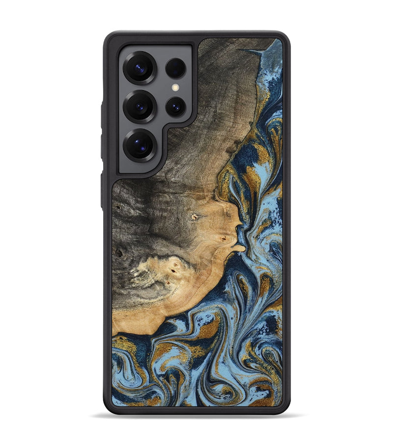 Galaxy S25 Ultra Wood Phone Case - Earnest (Teal & Gold, 801463)