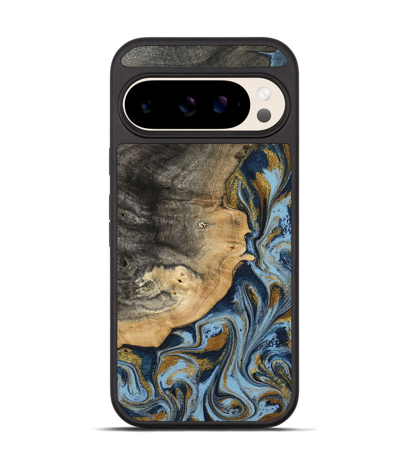 Pixel 10 Wood Phone Case - Earnest (Teal & Gold, 801463)