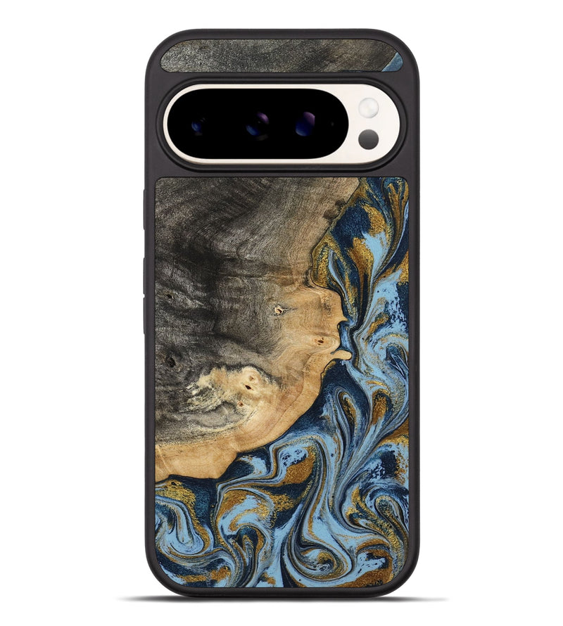 Pixel 9 Pro XL Wood Phone Case - Earnest (Teal & Gold, 801463)