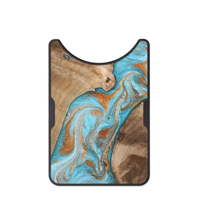 Alloy Wood Wallet - Jody (Teal & Gold, 801464)