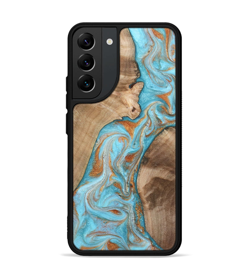 Galaxy S22 Plus Wood Phone Case - Jody (Teal & Gold, 801464)