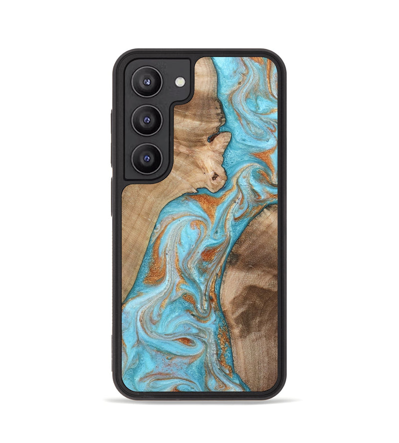 Galaxy S23 Wood Phone Case - Jody (Teal & Gold, 801464)