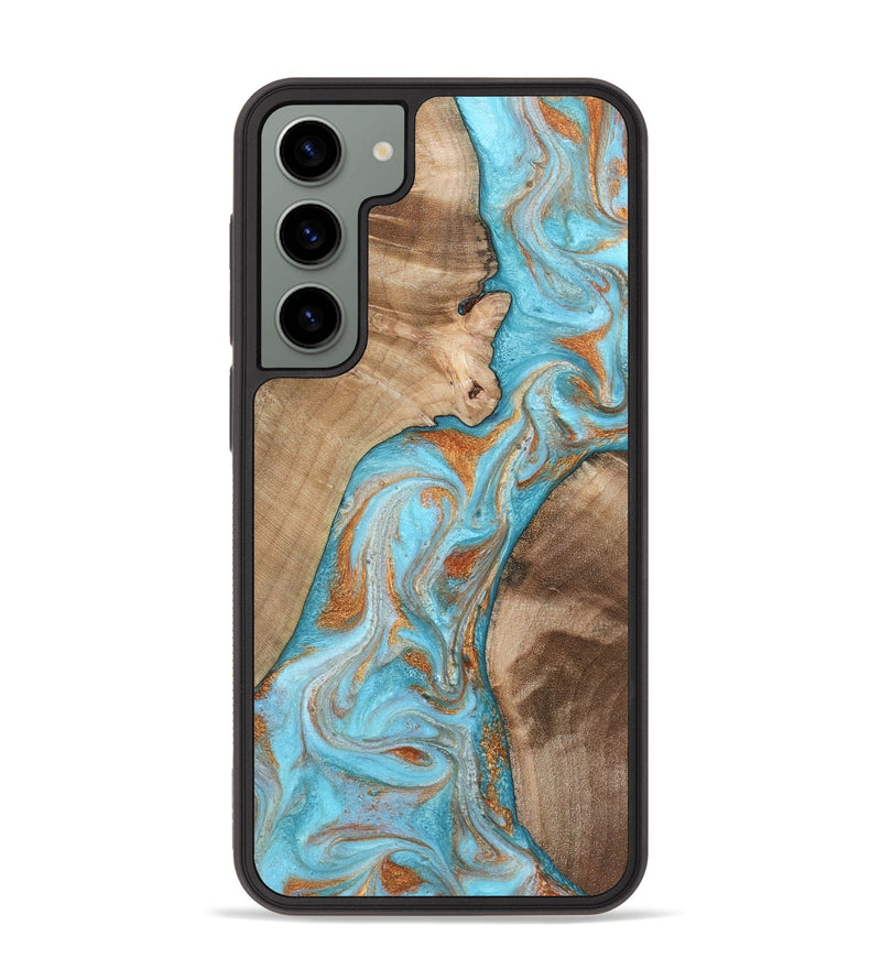 Galaxy S23 Plus Wood Phone Case - Jody (Teal & Gold, 801464)