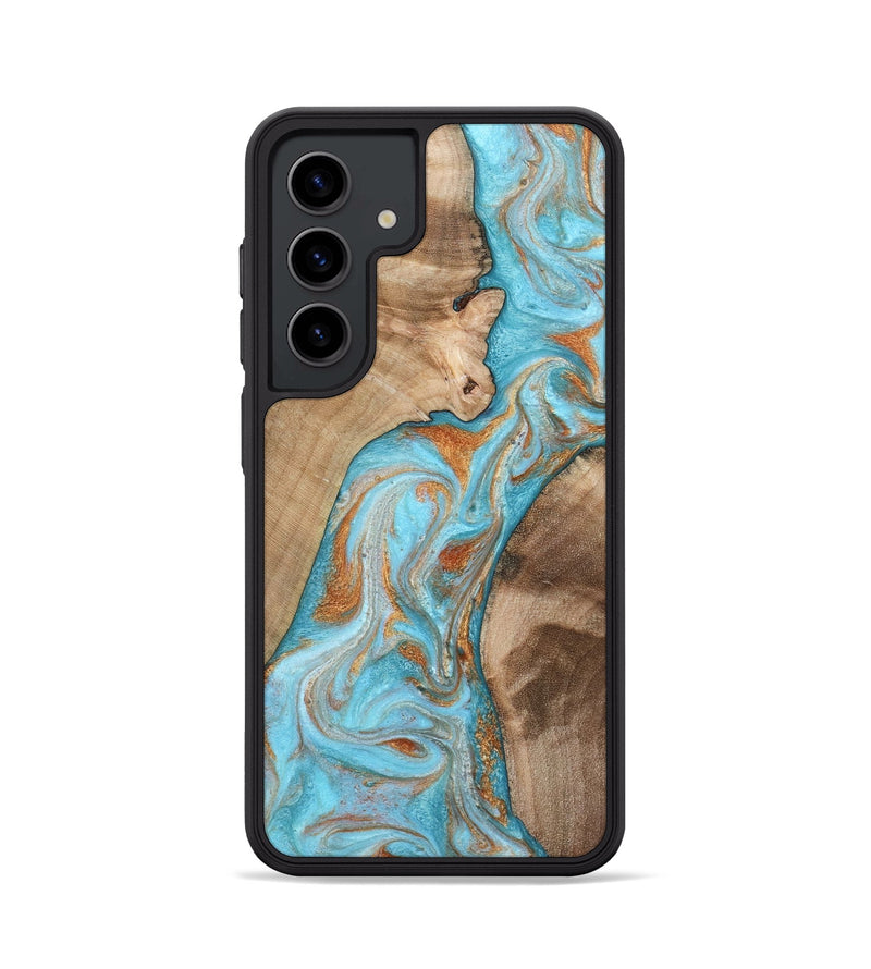 Galaxy S24 Wood Phone Case - Jody (Teal & Gold, 801464)