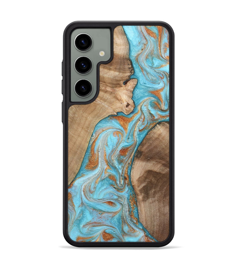Galaxy S24 Plus Wood Phone Case - Jody (Teal & Gold, 801464)