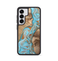 Galaxy S25 Wood Phone Case - Jody (Teal & Gold, 801464)