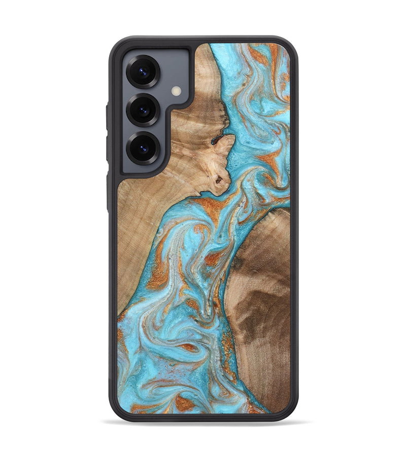 Galaxy S25 Plus Wood Phone Case - Jody (Teal & Gold, 801464)
