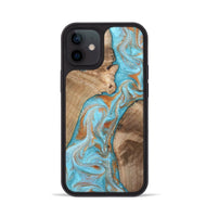 iPhone 12 Wood Phone Case - Jody (Teal & Gold, 801464)