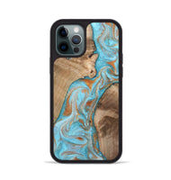 iPhone 12 Pro Wood Phone Case - Jody (Teal & Gold, 801464)