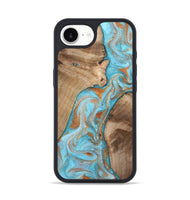 iPhone 16e Wood Phone Case - Jody (Teal & Gold, 801464)