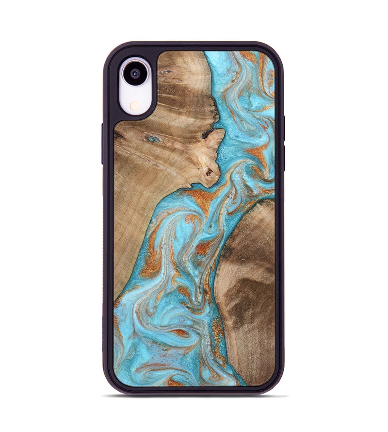 iPhone Xr Wood Phone Case - Jody (Teal & Gold, 801464)