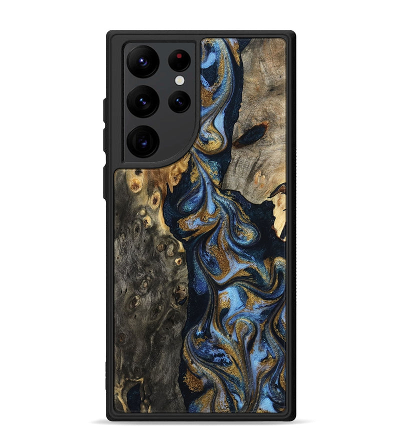 Galaxy S22 Ultra Wood Phone Case - Jarrod (Teal & Gold, 801465)