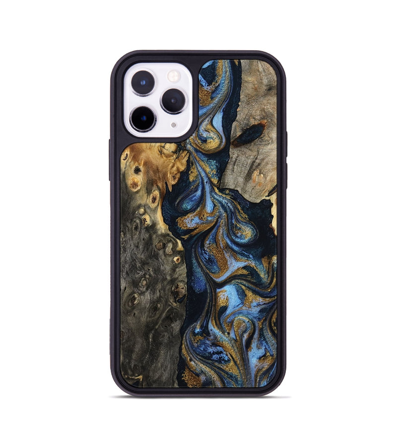 iPhone 11 Pro Wood Phone Case - Jarrod (Teal & Gold, 801465)