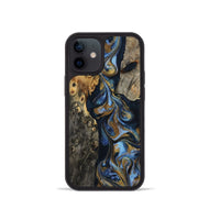iPhone 12 mini Wood Phone Case - Jarrod (Teal & Gold, 801465)