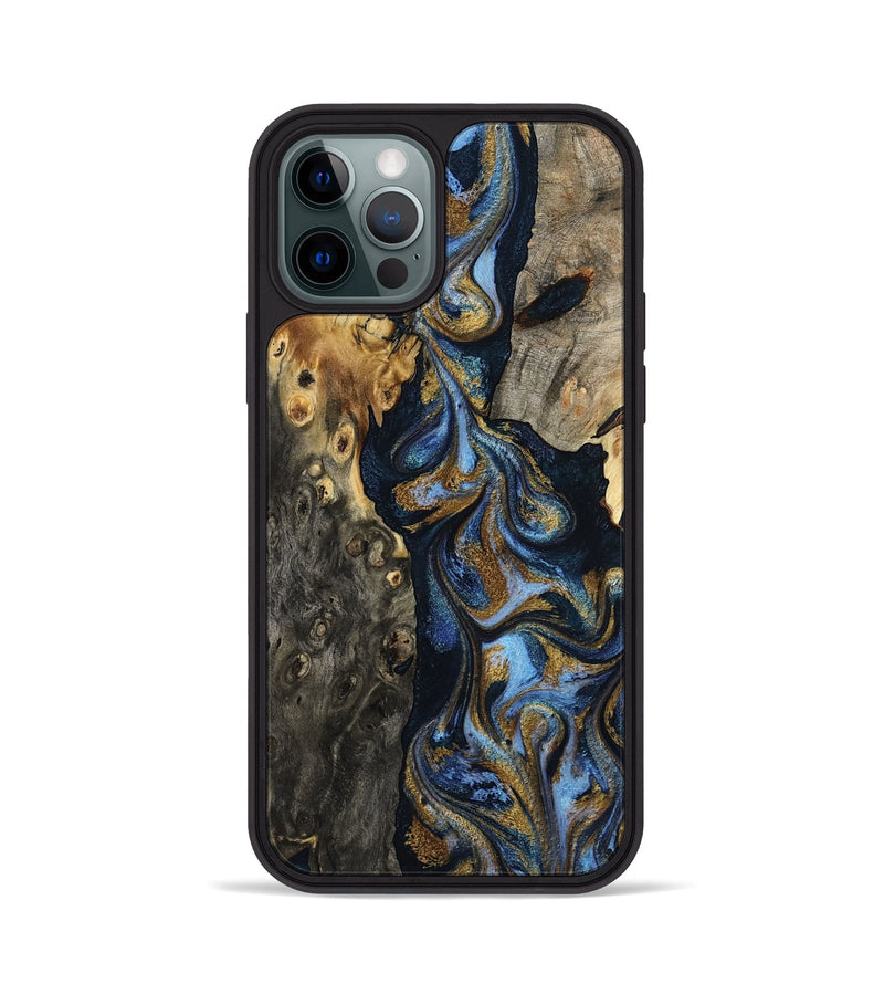 iPhone 12 Pro Wood Phone Case - Jarrod (Teal & Gold, 801465)