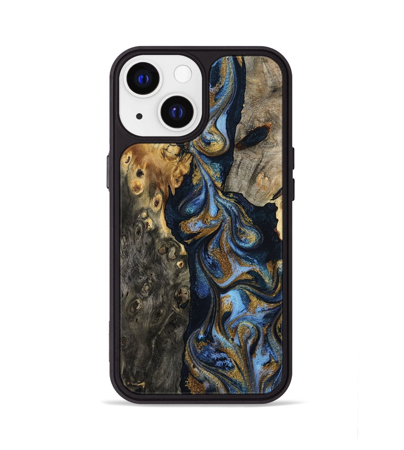 iPhone 13 Wood Phone Case - Jarrod (Teal & Gold, 801465)