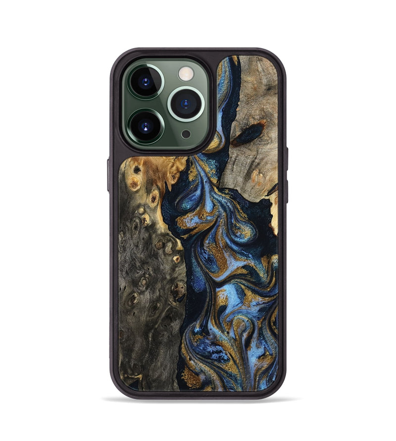 iPhone 13 Pro Wood Phone Case - Jarrod (Teal & Gold, 801465)