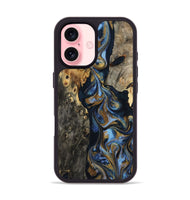 iPhone 16 Wood Phone Case - Jarrod (Teal & Gold, 801465)
