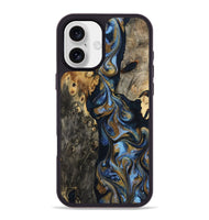 iPhone 16 Plus Wood Phone Case - Jarrod (Teal & Gold, 801465)