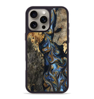 iPhone 16 Pro Max Wood Phone Case - Jarrod (Teal & Gold, 801465)