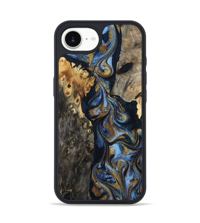 iPhone 16e Wood Phone Case - Jarrod (Teal & Gold, 801465)