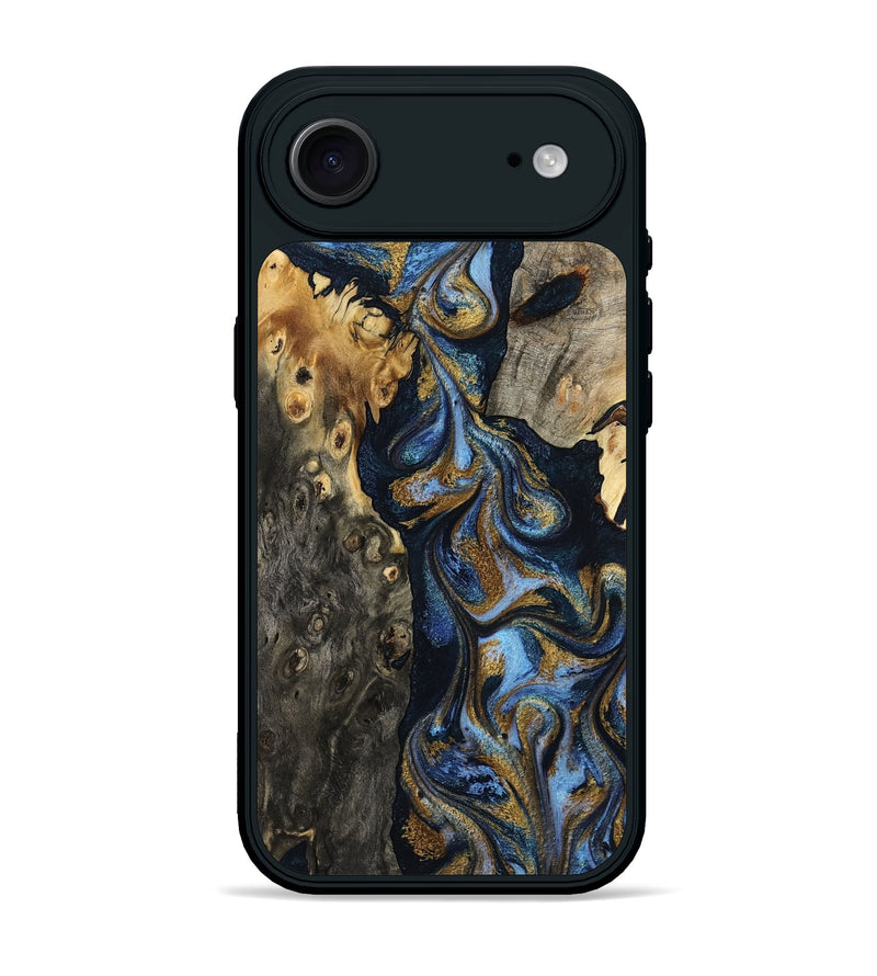 iPhone 17 Air Wood Phone Case - Jarrod (Teal & Gold, 801465)