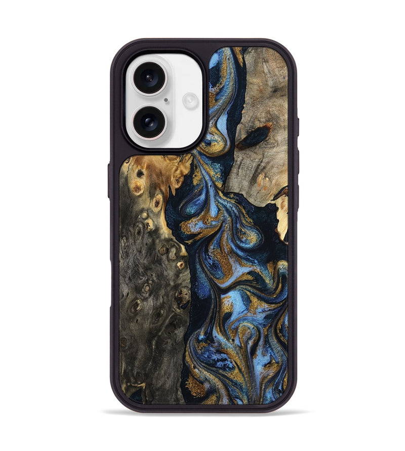 iPhone 17 Wood Phone Case - Jarrod (Teal & Gold, 801465)