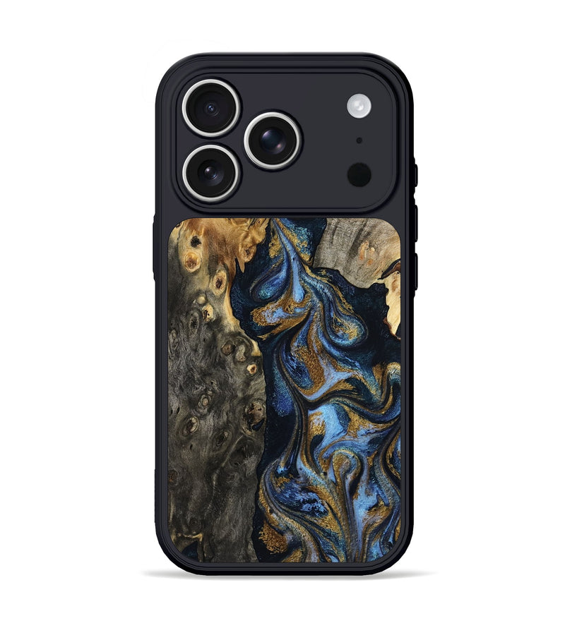 iPhone 17 Pro Wood Phone Case - Jarrod (Teal & Gold, 801465)