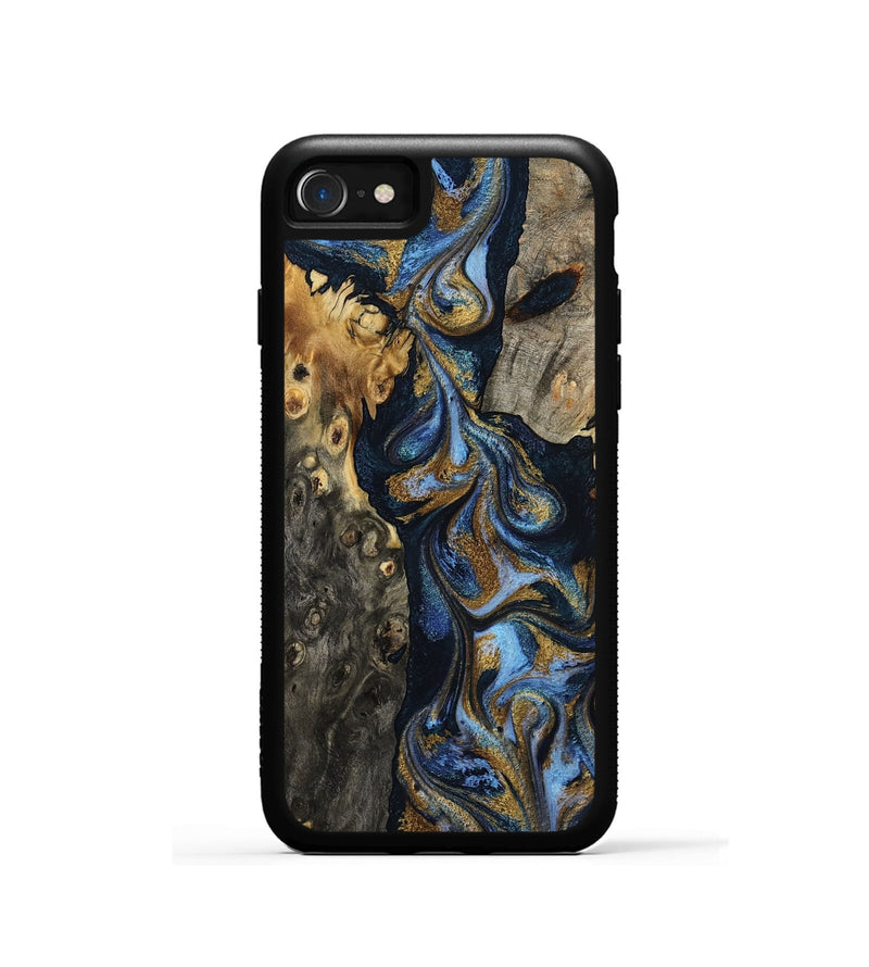 iPhone SE Wood Phone Case - Jarrod (Teal & Gold, 801465)