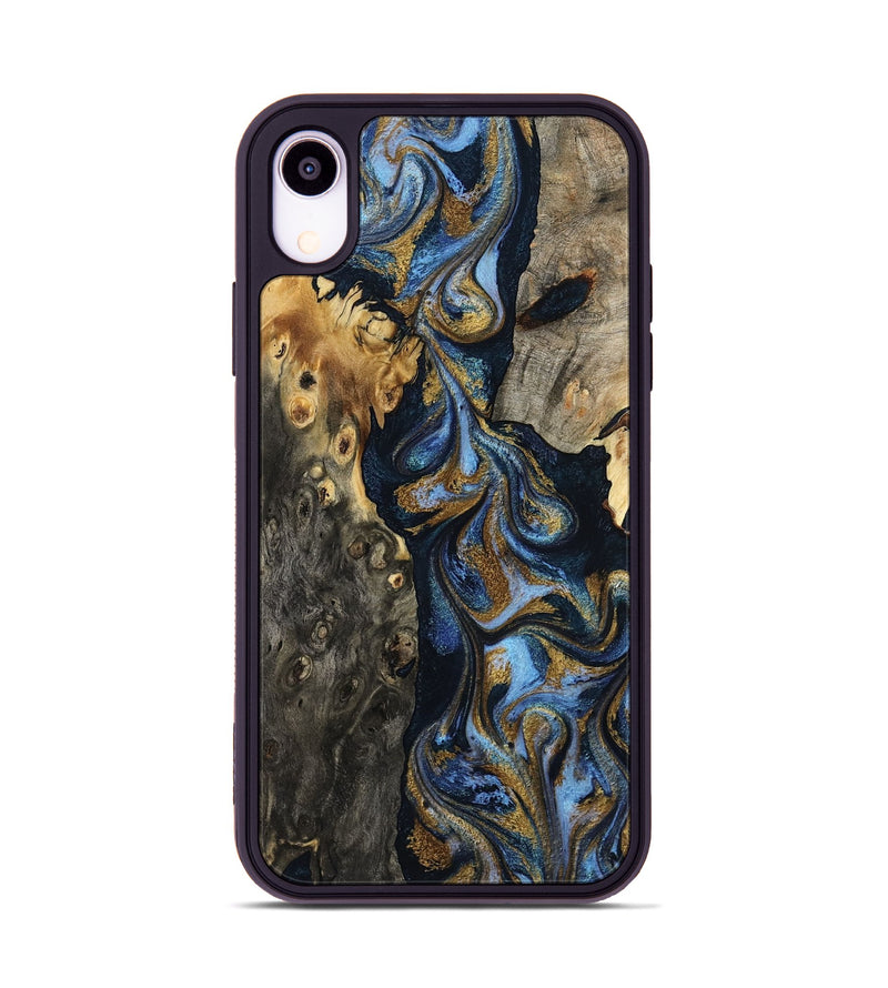 iPhone Xr Wood Phone Case - Jarrod (Teal & Gold, 801465)