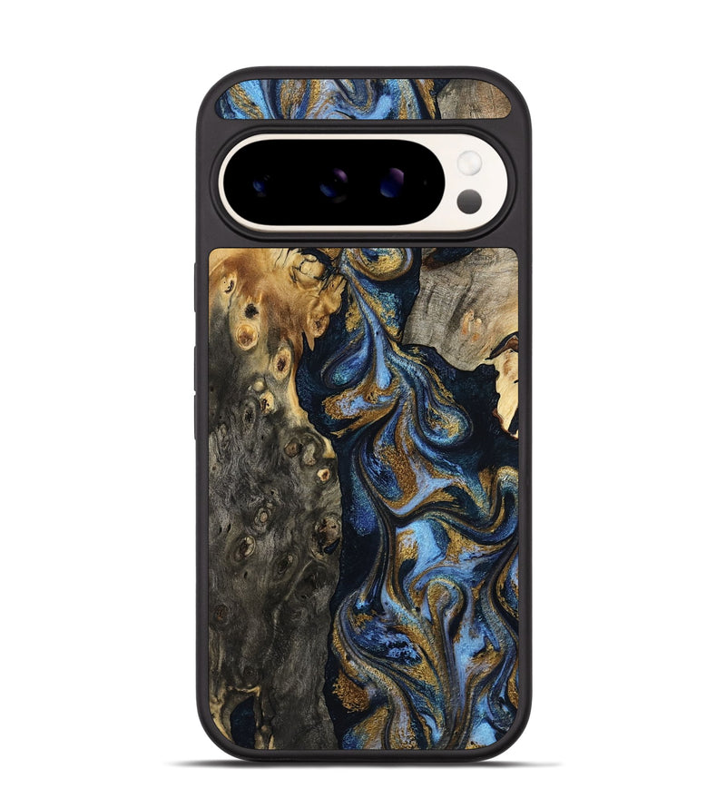 Pixel 9 Pro Wood Phone Case - Jarrod (Teal & Gold, 801465)
