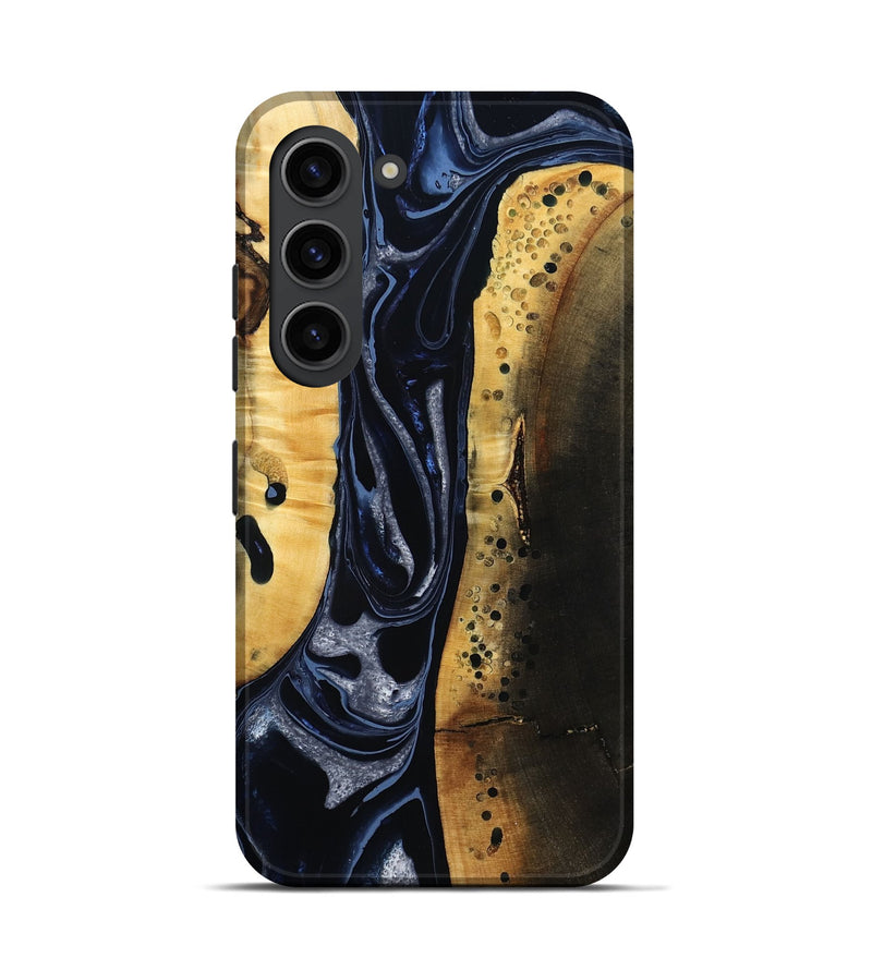 Galaxy S23 Wood Live Edge Phone Case - Velda (Black & White, 801467)