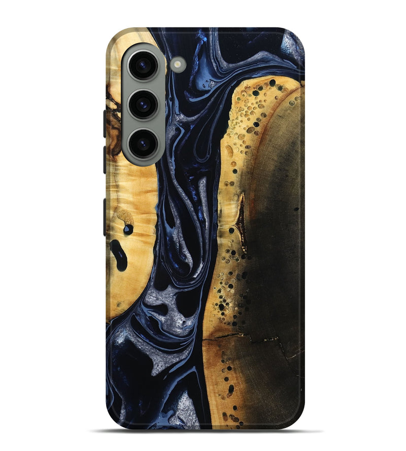 Galaxy S23 Plus Wood Live Edge Phone Case - Velda (Black & White, 801467)