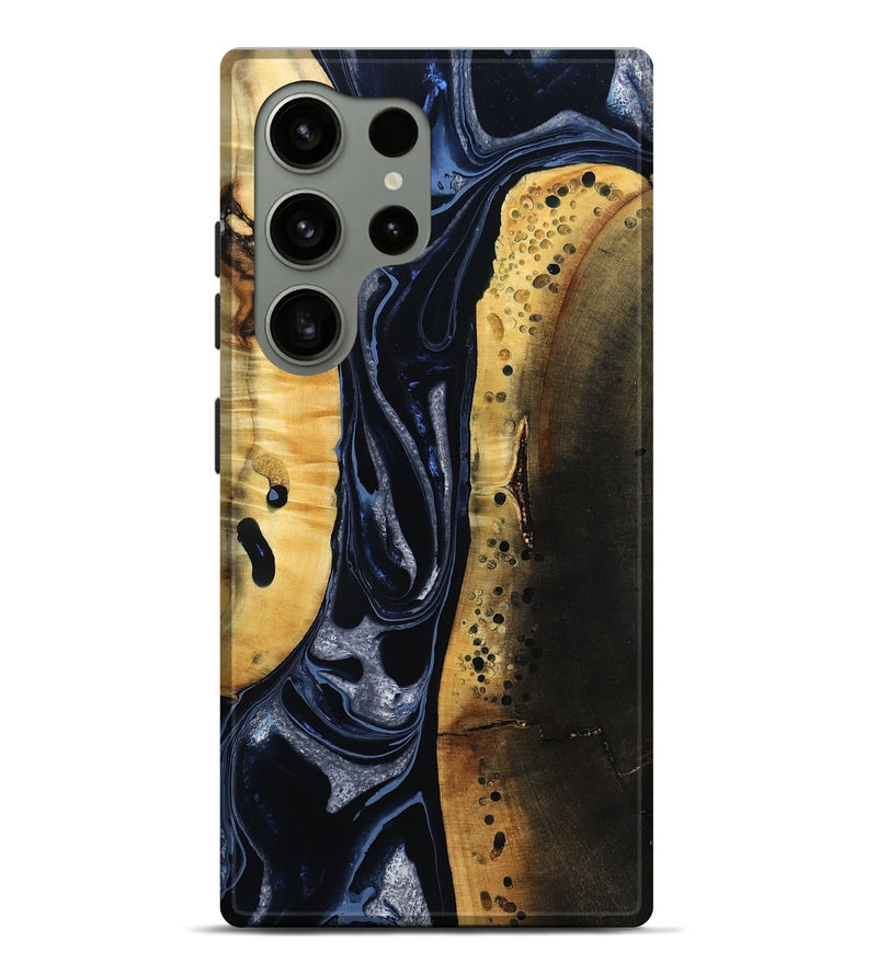 Galaxy S24 Ultra Wood Live Edge Phone Case - Velda (Black & White, 801467)