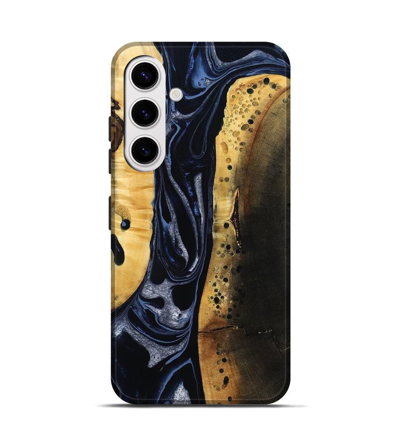 Galaxy S25 Wood Live Edge Phone Case - Velda (Black & White, 801467)