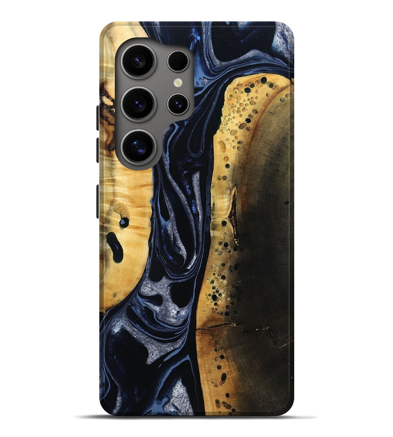 Galaxy S25 Ultra Wood Live Edge Phone Case - Velda (Black & White, 801467)