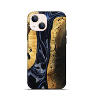 iPhone 13 mini Wood Live Edge Phone Case - Velda (Black & White, 801467)