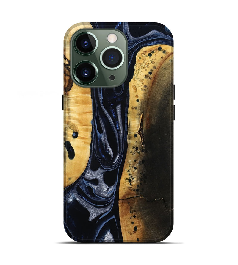 iPhone 13 Pro Wood Live Edge Phone Case - Velda (Black & White, 801467)