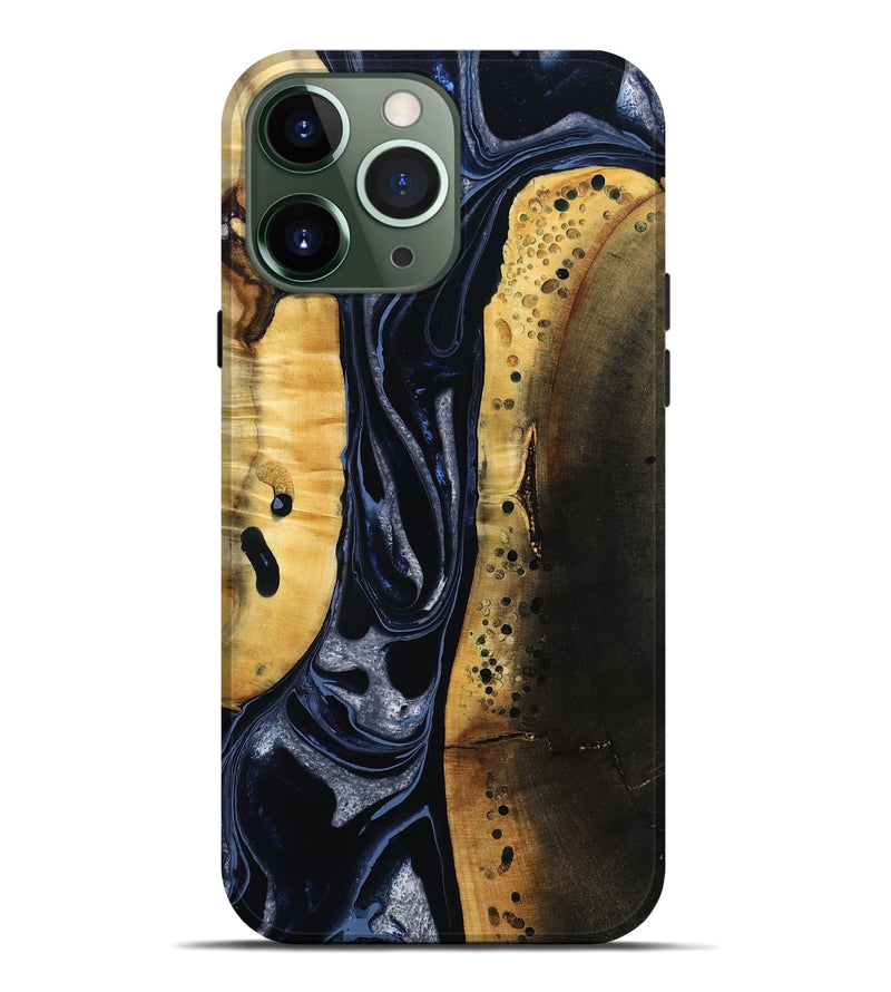 iPhone 13 Pro Max Wood Live Edge Phone Case - Velda (Black & White, 801467)