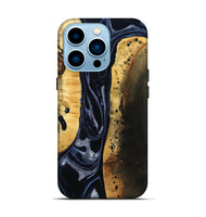 iPhone 14 Pro Wood Live Edge Phone Case - Velda (Black & White, 801467)