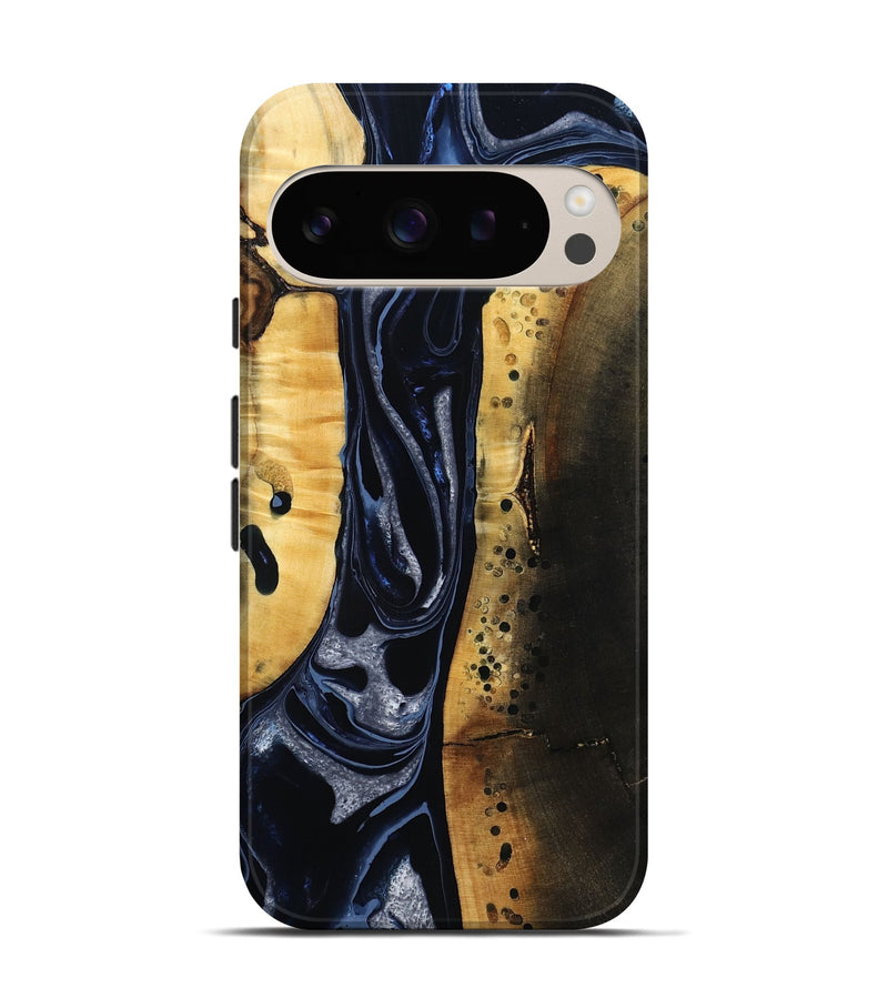 Pixel 9 Wood Live Edge Phone Case - Velda (Black & White, 801467)
