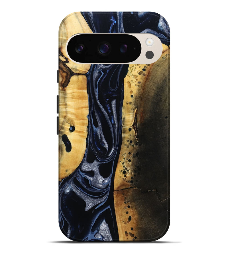 Pixel 9 Pro XL Wood Live Edge Phone Case - Velda (Black & White, 801467)